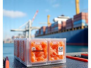 海外の港でコンテナ船から水揚げされる魚