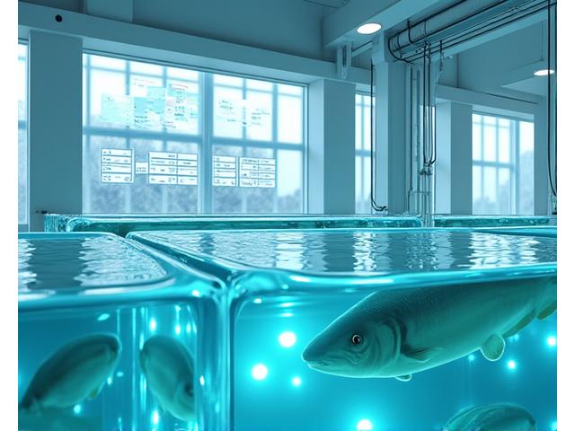 スマート養殖施設で魚群を監視するAIシステム